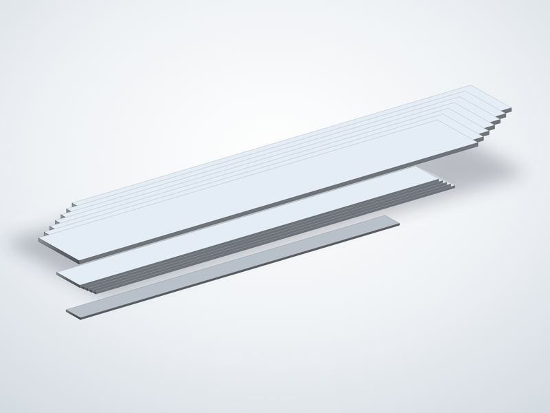 Aluminium / Silver Strips – representative illustration