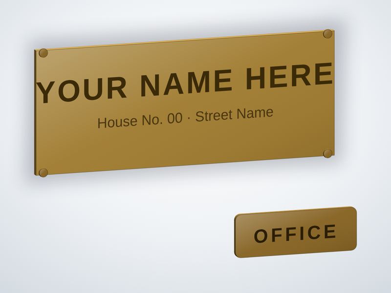 Brass Nameplates – representative illustration